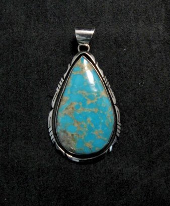 Image 0 of Native American Navajo Turquoise Sterling Silver Pendant, Elouise Kee