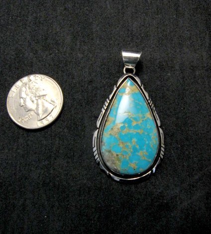 Image 1 of Native American Navajo Turquoise Sterling Silver Pendant, Elouise Kee