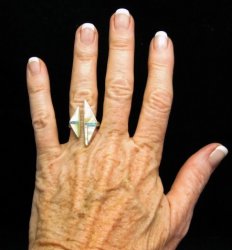 Native American Wrap-around Multigem Inlay ring sz6 to sz8 