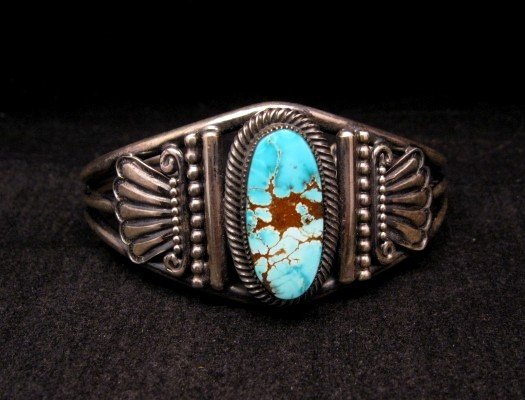 Image 0 of Leon Martinez Navajo Indian Turquoise Sterling Silver Bracelet