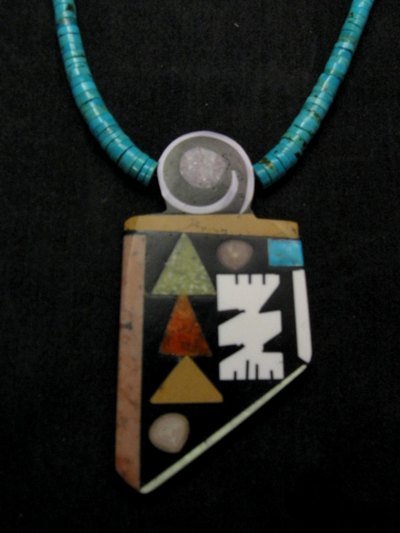 Image 1 of Special Santo Domingo Pueblo Indian Mosaic Inlay Necklace, MARY TAFOYA