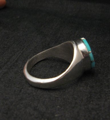 Image 2 of Amy Wesley Zuni Turquoise Hummingbird Sterling Silver Ring sz10