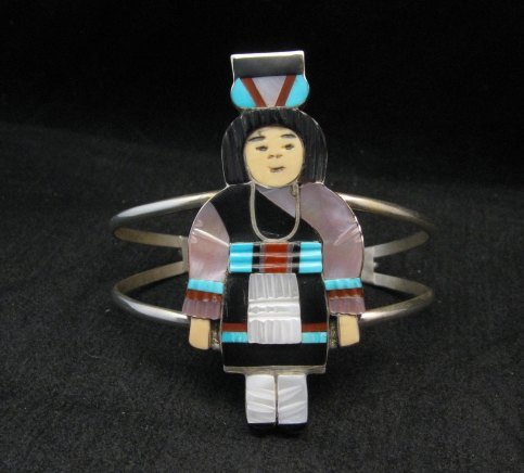 Image 0 of Madeline Beyuka Zuni Native American Multi Inlay Olla Maiden Bracelet