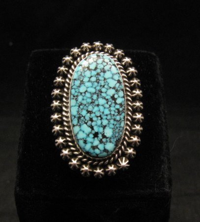 Image 0 of A++ Native American Navajo Natural Kingman Web Turquoise Ring Sz7-1/2