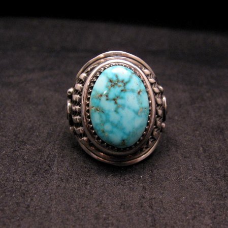 Image 1 of Native American Navajo Derrick Gordon Natural Turquoise Ring Sz10-1/2 