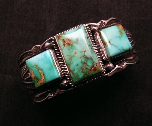 Image 0 of Native American Navajo Royston Turquoise Silver Bracelet, Darrell Cadman
