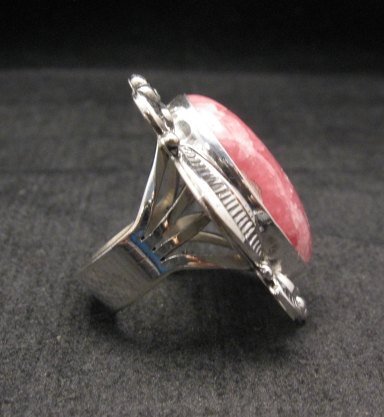 Image 1 of Native American Rhodochrosite Sterling Ring Sz7-1/2, Navajo Gilbert Tom