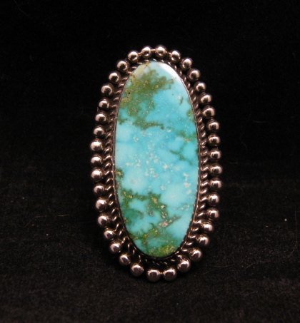 Image 0 of Navajo Native American Kingman Turquoise Ring, Happy Piasso sz6-3/4