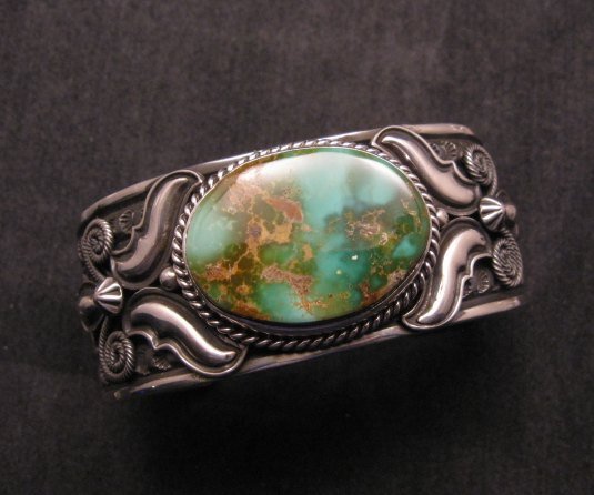 Image 1 of Andy Cadman Navajo Native American Royston Turquoise Silver Bracelet