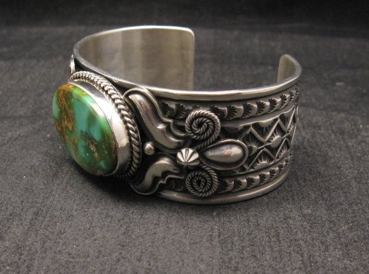Image 4 of Andy Cadman Navajo Native American Royston Turquoise Silver Bracelet