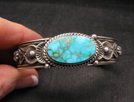Image 0 of Larson Lee Navajo Native American Turquoise Sterling Silver Bracelet