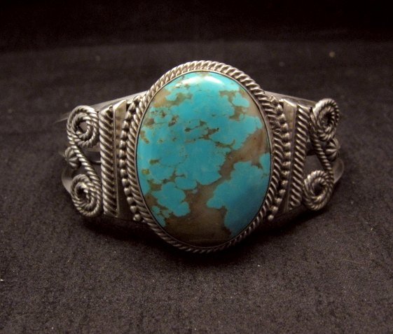 Image 1 of Navajo ~ Gilbert Tom ~ Native American Turquoise Silver Bracelet