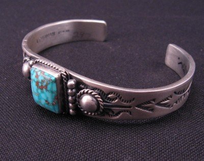 Image 3 of Andy Cadman Navajo American Indian Turquoise Silver Bracelet