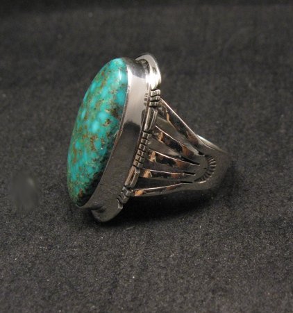 Image 2 of Navajo Native American Turquoise Sterling Silver Ring sz8, Phillip Sanchez