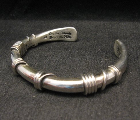 Image 1 of Navajo Orville Tsinnie Sterling Silver Wire Wrap Bracelet, Large