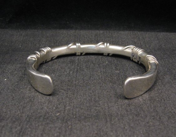 Image 3 of Navajo Orville Tsinnie Sterling Silver Wire Wrap Bracelet, Large