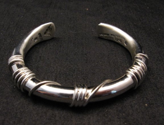 Image 0 of Navajo Orville Tsinnie Sterling Silver Wire Wrap Bracelet, Small