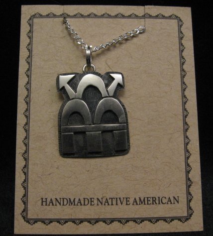 Image 0 of Hopi Indian Sterling Silver Thunderclouds Pendant Necklace, Duane Tawahongva