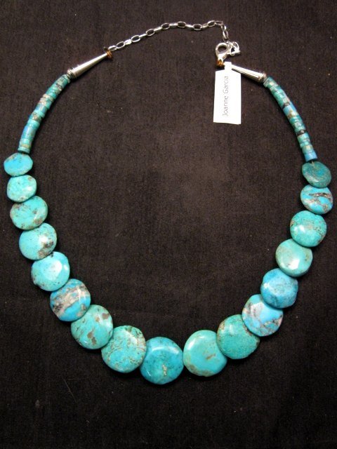 Image 0 of Santo Domingo Kewa Turquoise Disk Necklace, Joanne Garcia