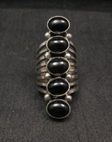 Image 2 of Tall Native American Freshwater Mussel Ring sz6, Thomas Yazzie