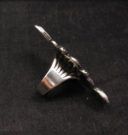 Image 1 of Navajo Orville White Repousse Sterling Silver Ring sz7-3/4