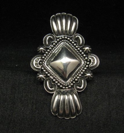 Image 0 of Navajo Orville White Repousse Sterling Silver Ring sz7-3/4