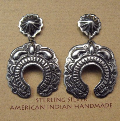 Image 0 of Fancy Darryl Becenti Navajo Naja Sterling Silver Earrings