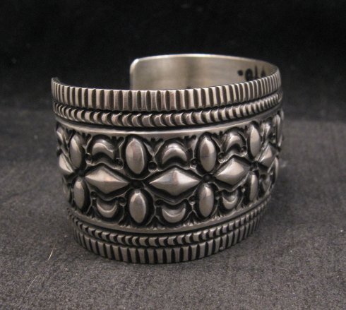 Image 2 of Navajo Native American Stamped Sterling Silver Bracelet, Darryl Becenti
