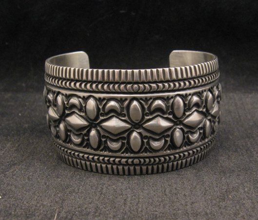 Image 3 of Navajo Native American Stamped Sterling Silver Bracelet, Darryl Becenti