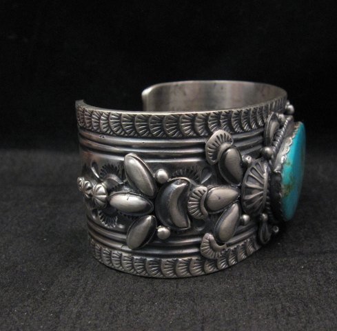 Image 2 of Navajo ~ Gilbert Tom ~ Native American Turquoise Silver Bracelet