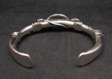 Image 6 of Navajo Native American Orville Tsinnie Dinosaur Bone Silver Bracelet, Medium
