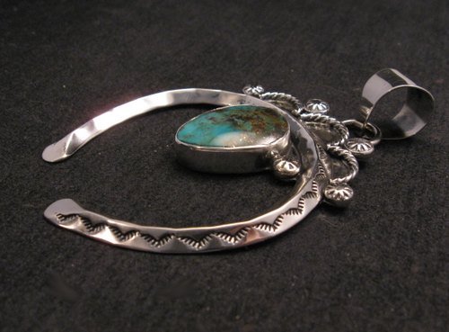 Image 2 of Navajo Naja Pendant Turquoise Silver by Everett & Mary Teller 