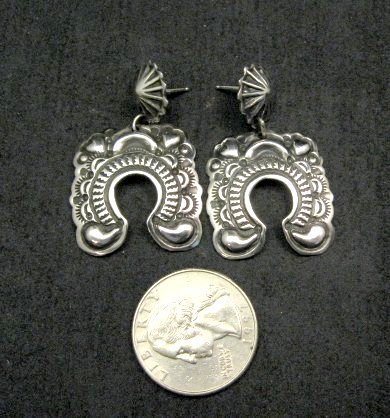 Image 2 of Navajo Revival Style Naja Sterling Silver Earrings, Darryl Becenti