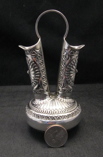 Image 5 of Sunshine Reeves Navajo Native American Silver Wedding Vase