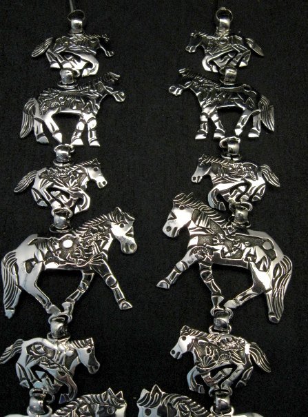 Image 5 of Navajo Lloyd Becenti Native American Horse Story Teller Necklace & Earrings