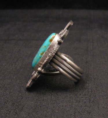 Image 1 of Michael Calliditto Kingman Turquoise Ring Sterling Silver Navajo sz5-1/2