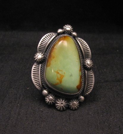 Image 0 of Navajo Stamped Sterling Silver Turquoise Ring, Bennie Ramone