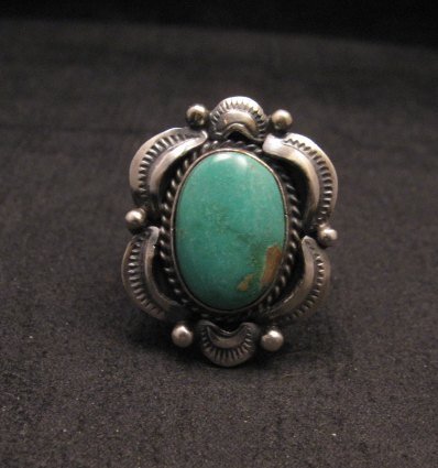 Image 0 of Navajo Native American Royston Turquoise Ring sz7, Gilbert Tom