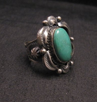 Image 1 of Navajo Native American Royston Turquoise Ring sz7, Gilbert Tom