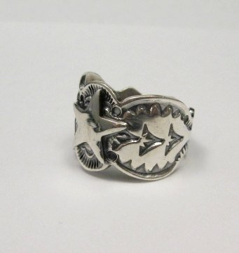 Image 1 of Sunshine Reeves ~ Navajo ~ Stamped Sterling Silver Star Ring sz10