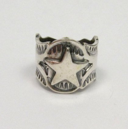 Image 0 of Sunshine Reeves Navajo Native American Sterling Silver Star Ring sz7