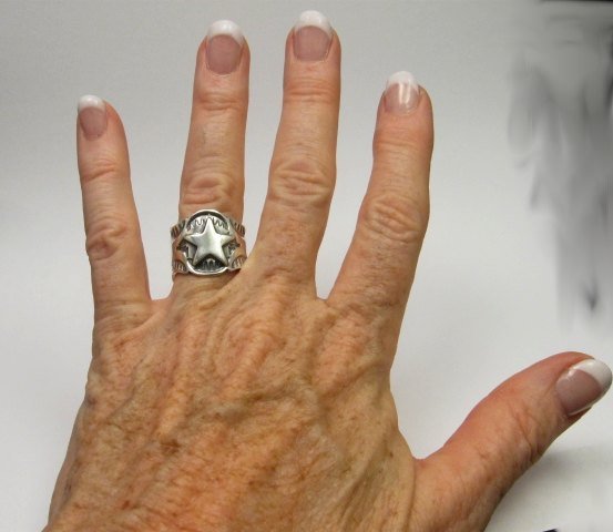 Image 1 of Sunshine Reeves Navajo Native American Sterling Silver Star Ring sz7