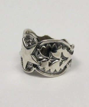 Image 2 of Sunshine Reeves Navajo Native American Sterling Silver Star Ring sz7