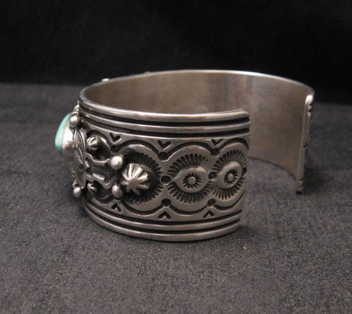 Image 3 of Native American Navajo Royston Turquoise Sterling Silver Bracelet Happy Piasso