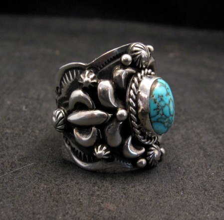 Image 1 of Native American Navajo Darryl Becenti Turquoise Silver Ring sz8-1/2  