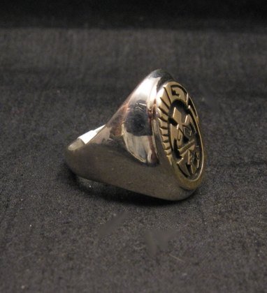 Image 2 of Navajo 14K Gold/Sterling Silver Turtle Ring sz10, Calvin Peterson