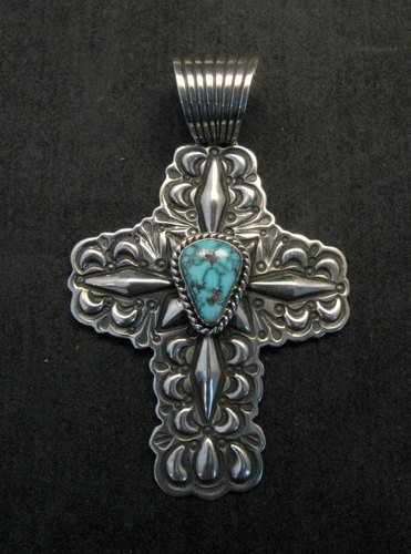 Image 0 of Native American Turquoise Cross Pendant, Darryl Becenti 