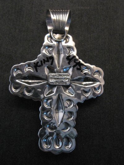 Image 3 of Native American Turquoise Cross Pendant, Darryl Becenti 
