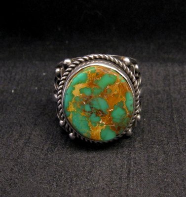 Image 0 of Big Albert Jake Navajo Native American Royston Turquoise Ring Sz13