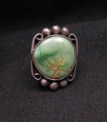 Navajo, Juan Guerro, Kingman Turquoise Silver Ring sz8-3/4